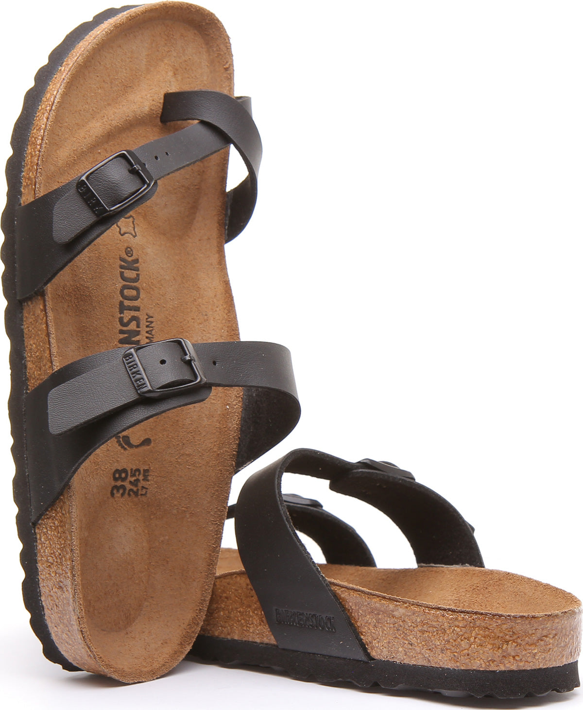 Birkenstock Mayari sandal med remmar i nubuckläder för kvinnor i svart