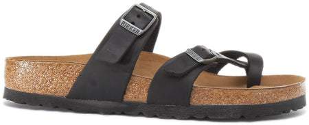 Birkenstock Mayari sandalen met leren riemen voor dames in zwart