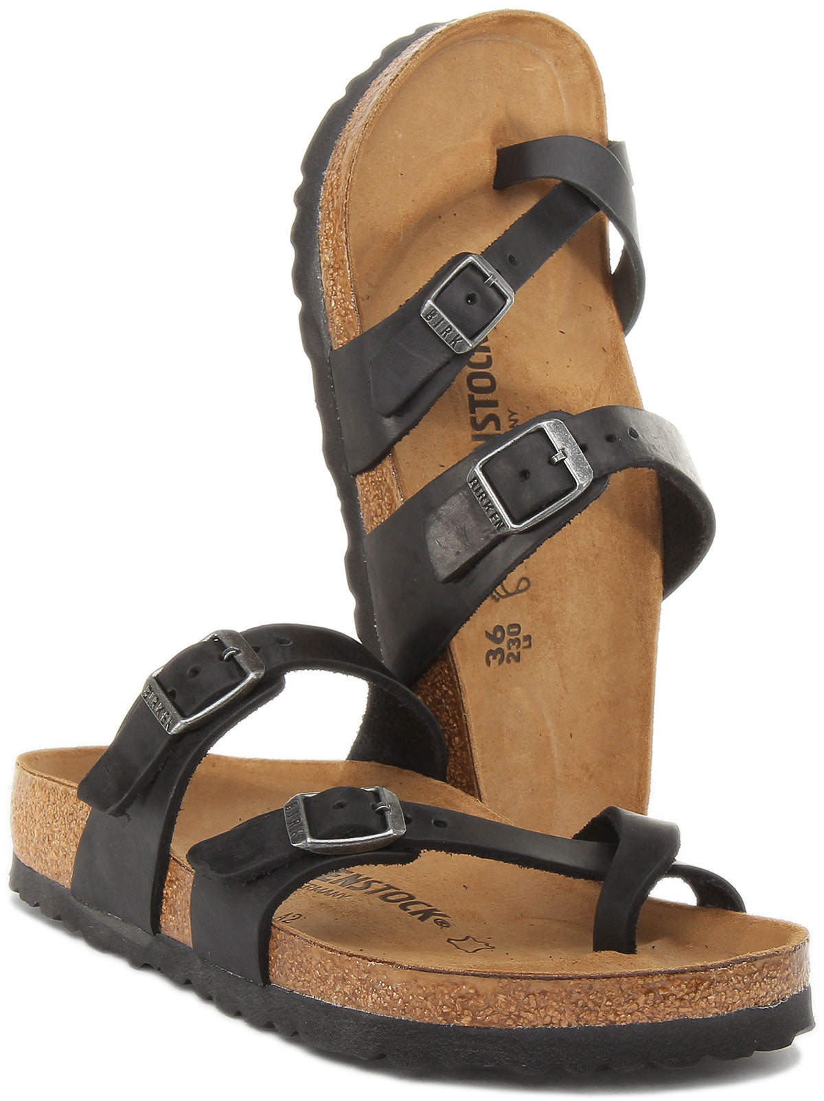 Birkenstock Mayari sandalen met leren riemen voor dames in zwart