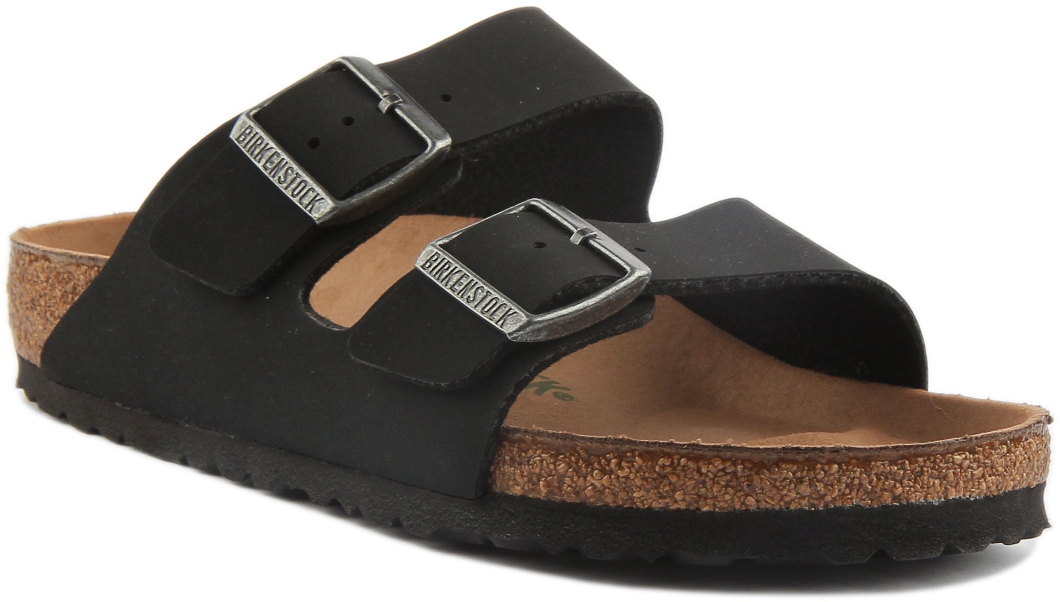 Birkenstock Arizona Vegan Sandales pour femmes en Birko Flor en noir
