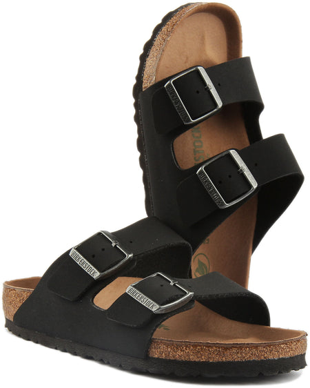 Birkenstock Arizona Vegan Sandales pour femmes en Birko Flor en noir