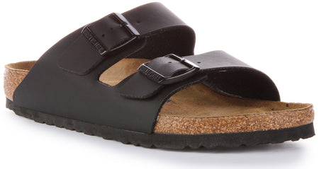 Birkenstock Arizona Birko Flor sandalen met dubbele band in zwart