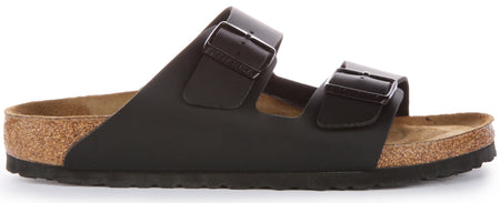 Birkenstock Arizona Birko Flor sandalen met dubbele band in zwart
