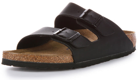 Birkenstock Arizona Birko Flor sandalen met dubbele band in zwart