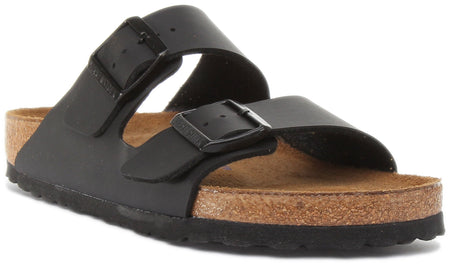 Birkenstock Arizona Birko Flor sandalen met dubbele band in zwart