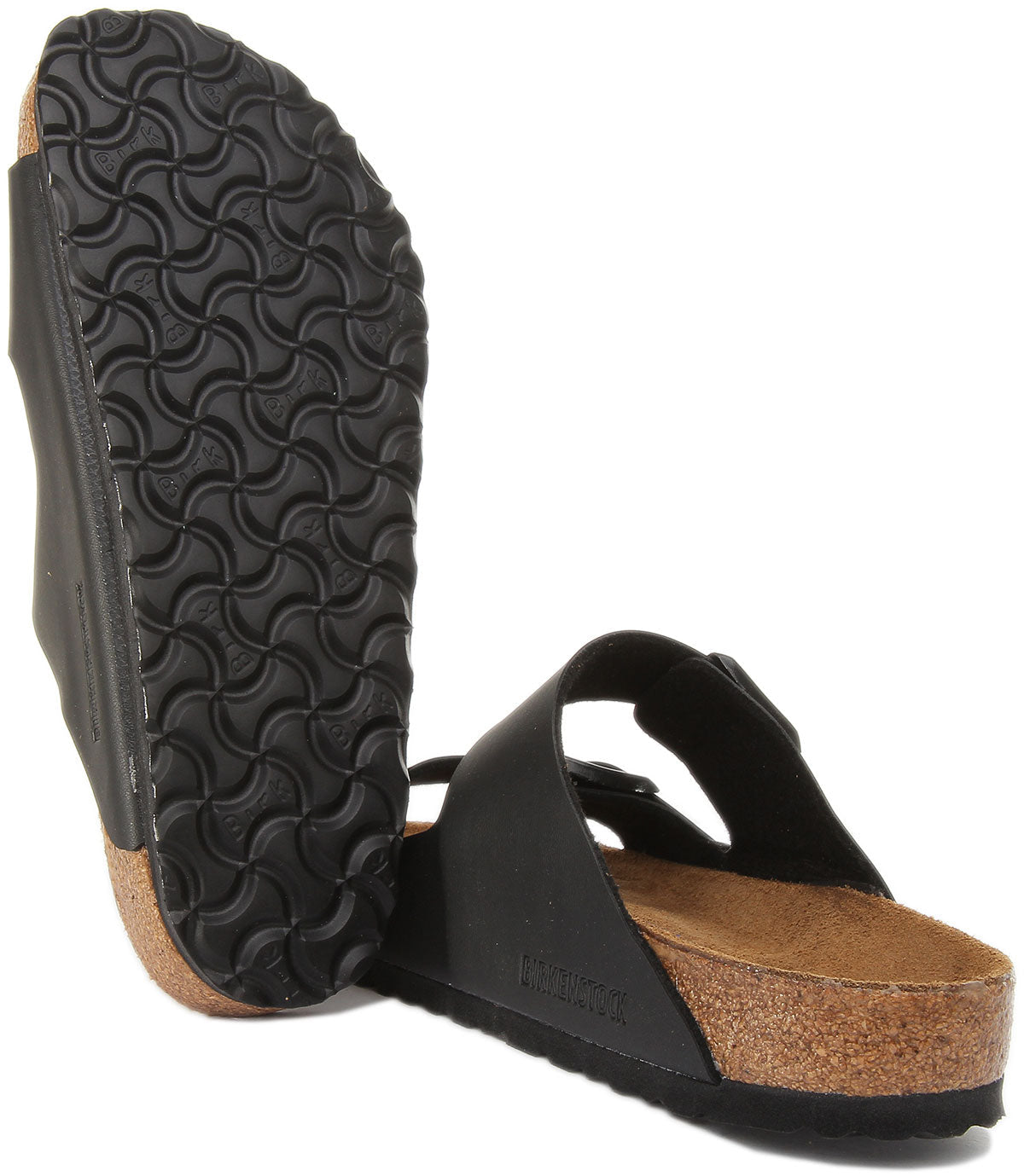 Birkenstock Arizona Birko Flor sandalen met dubbele band in zwart