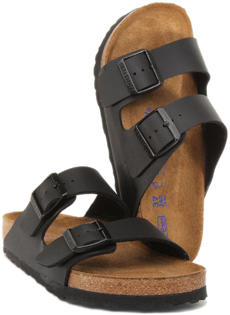 Birkenstock Arizona Sandali Birko Flor a doppia fascia in nero