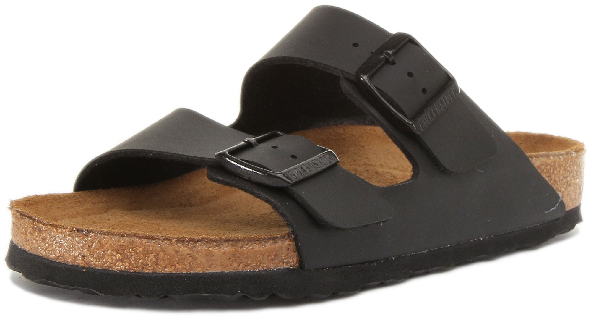 Birkenstock Arizona Birko Flor sandalen met dubbele band in zwart