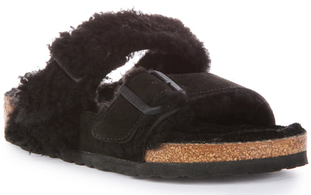 Birkenstock Arizona Split zwarte leren sandalen voor dames  