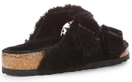 Birkenstock Arizona Split zwarte leren sandalen voor dames  