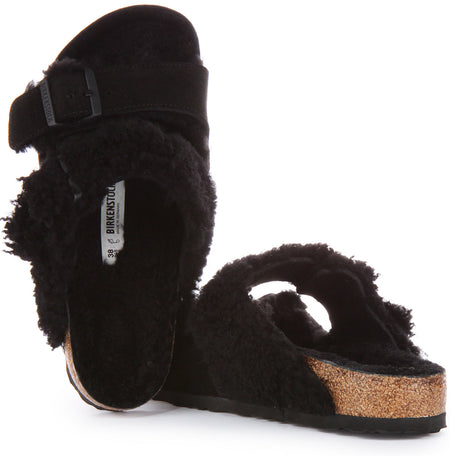Birkenstock Arizona Split zwarte leren sandalen voor dames  