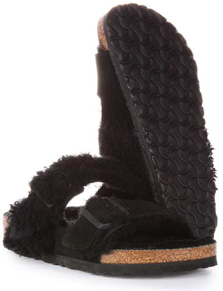 Birkenstock Arizona Split zwarte leren sandalen voor dames  