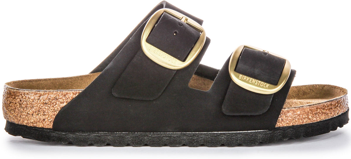 Sandali Birkenstock Arizona Big Buckle in pelle scamosciata neri da donna