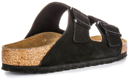 Birkenstock Arizona Zachte Zool in Zwart Suède | Normale Pasvorm