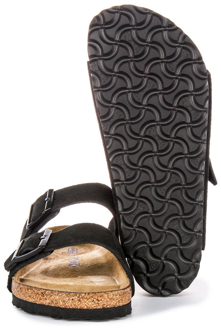 Birkenstock Arizona Zachte Zool in Zwart Suède | Normale Pasvorm