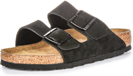 Birkenstock Arizona Zachte Zool in Zwart Suède | Normale Pasvorm