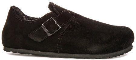 Birkenstock London Sherling In Black | Regular Fit