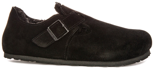 Birkenstock London Sherling In Black | Regular Fit