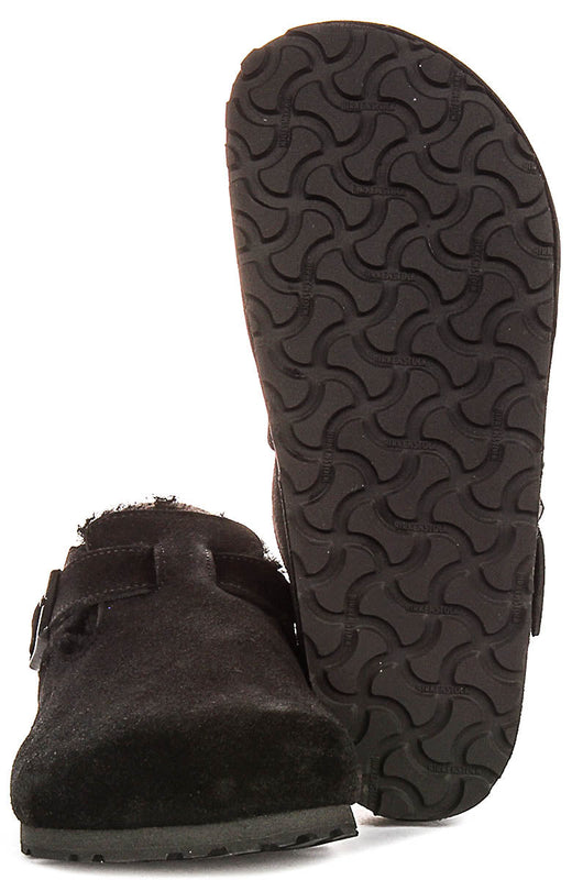 Birkenstock London Sherling In Black | Regular Fit