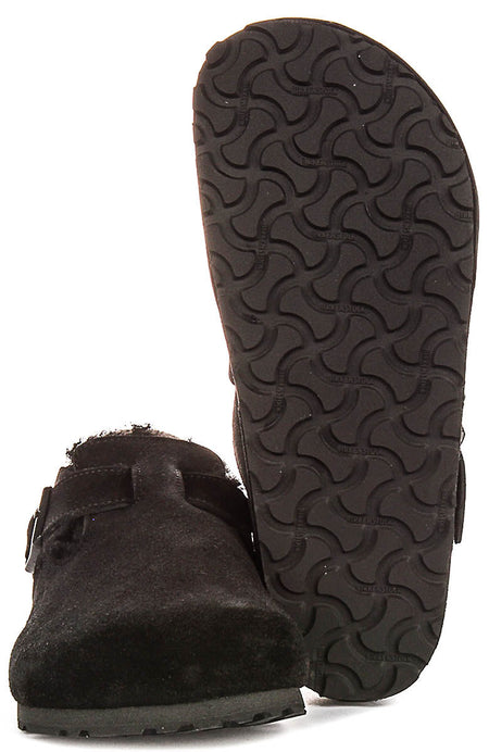 Birkenstock London Shearling in Nero | Vestibilità Regolare