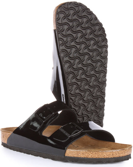Birkenstock Arizona Sandalo in vernice Birko Flor in nero lucido