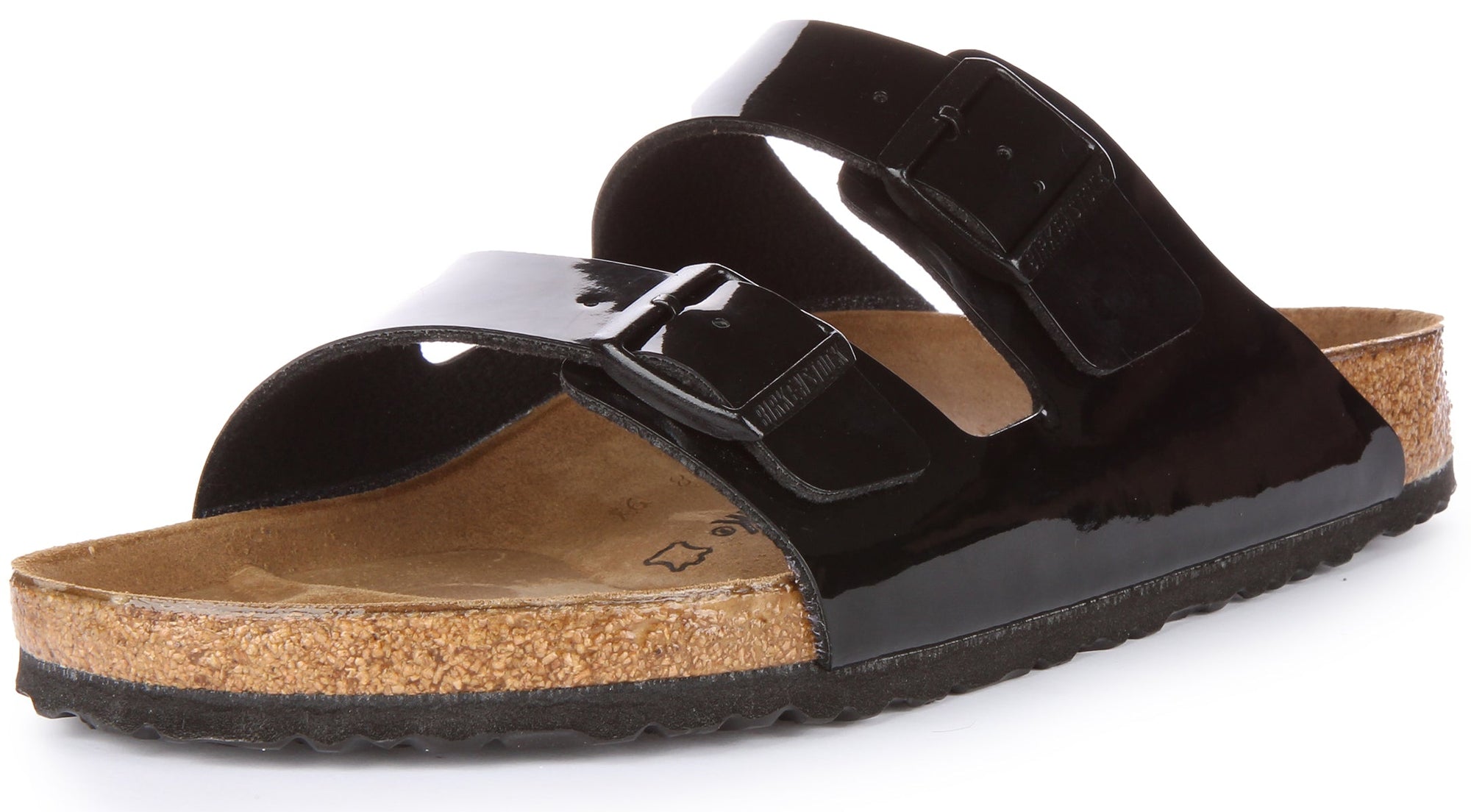 Birkenstock Arizona Sandalo in vernice Birko Flor in nero lucido