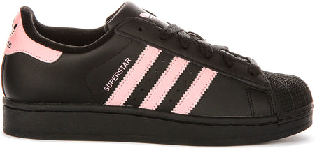 Adidas Superstar II J In Black Pink For Juniors