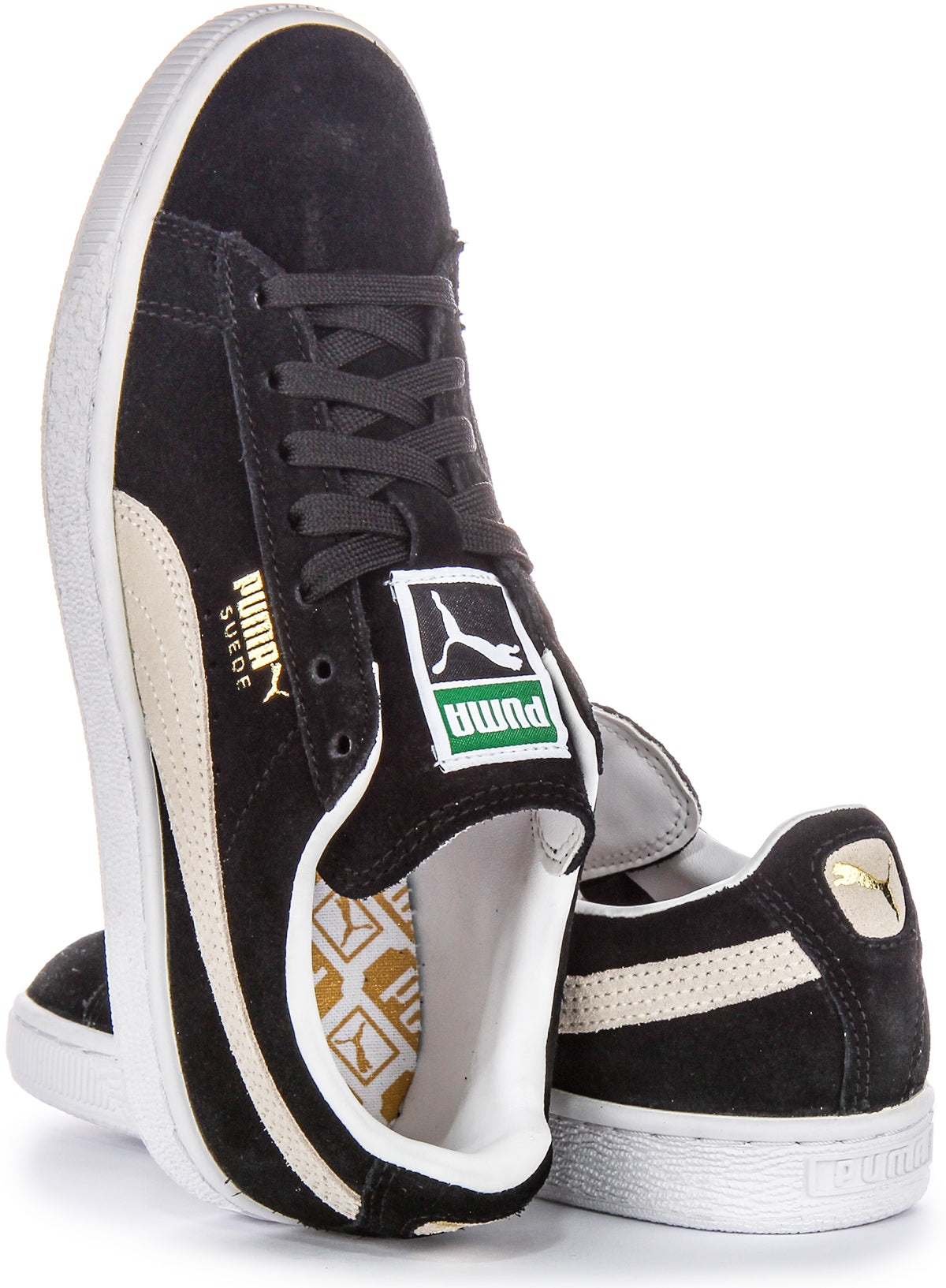 Puma Suede Classic+ Iconic Timeless Sneakers in pelle scamosciata per uomo nero bianco