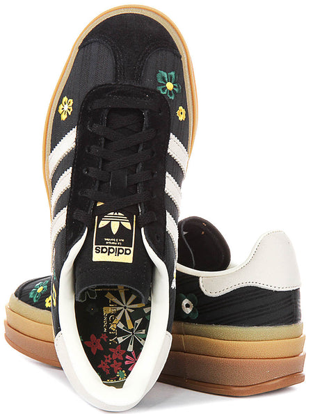 Adidas Gazelle Bold X Liberty Colab i svart vit för kvinnor