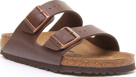 Birkenstock Arizona sandaal Birko Flor bruin met dubbele riem voor dames