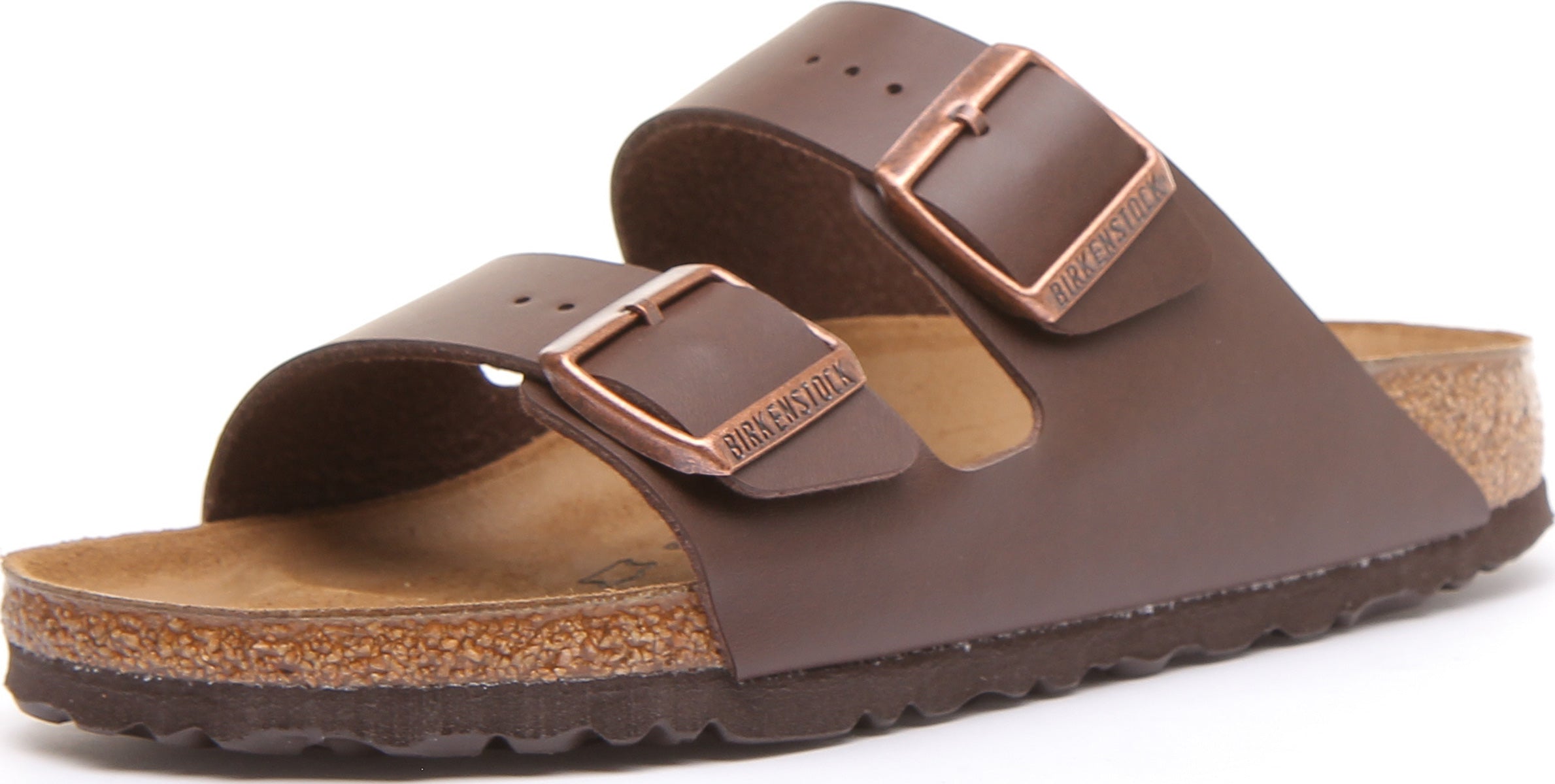 Birkenstock Arizona sandaal Birko Flor bruin met dubbele riem voor dames