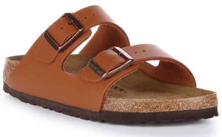 Birkenstock Arizona sandalen van natuurlijk leer in bruin