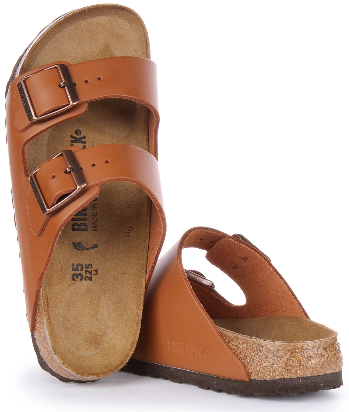 Birkenstock Arizona sandalen van natuurlijk leer in bruin