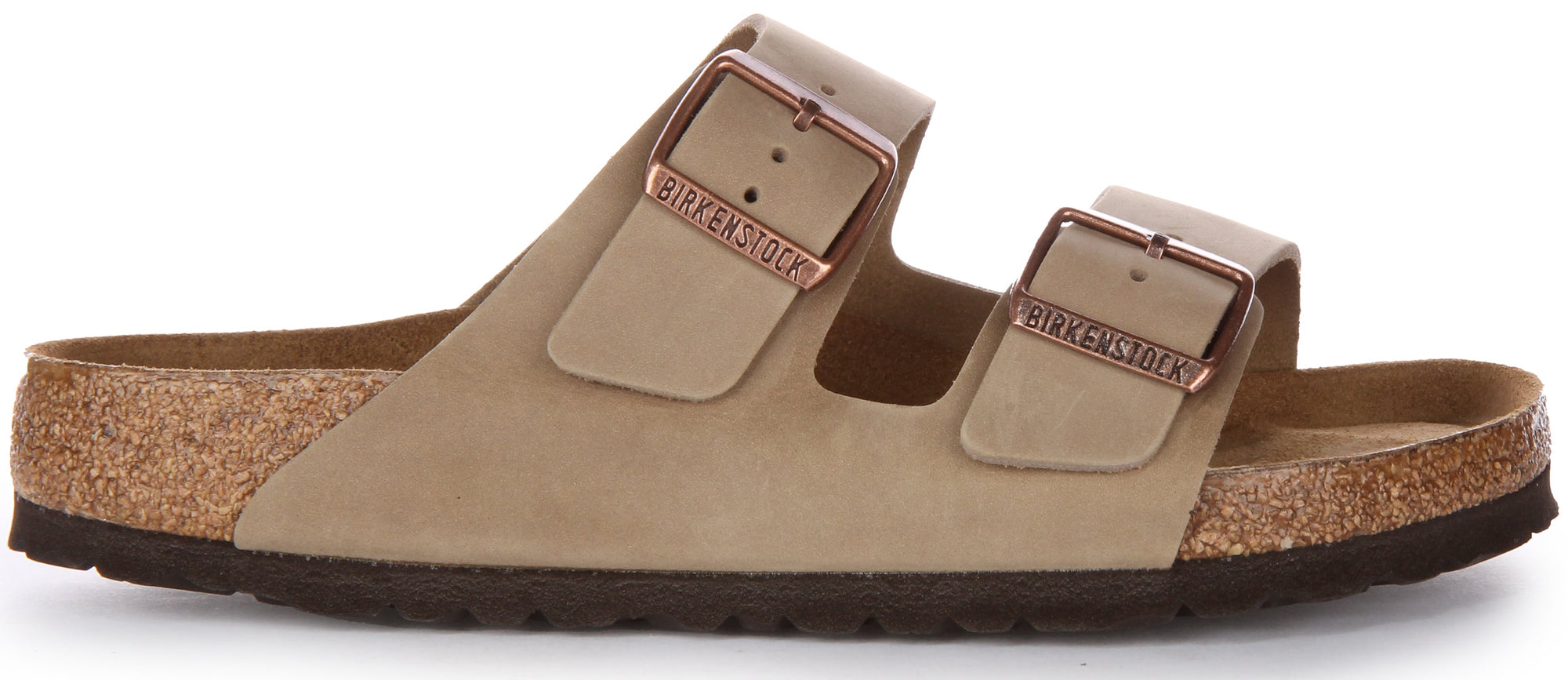 Birkenstock Arizona SFB sandalen met leren riem in bruin geolied leer  