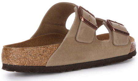 Birkenstock Arizona SFB sandalen met leren riem in bruin geolied leer  