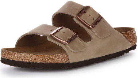 Birkenstock Arizona SFB sandalen met leren riem in bruin geolied leer  