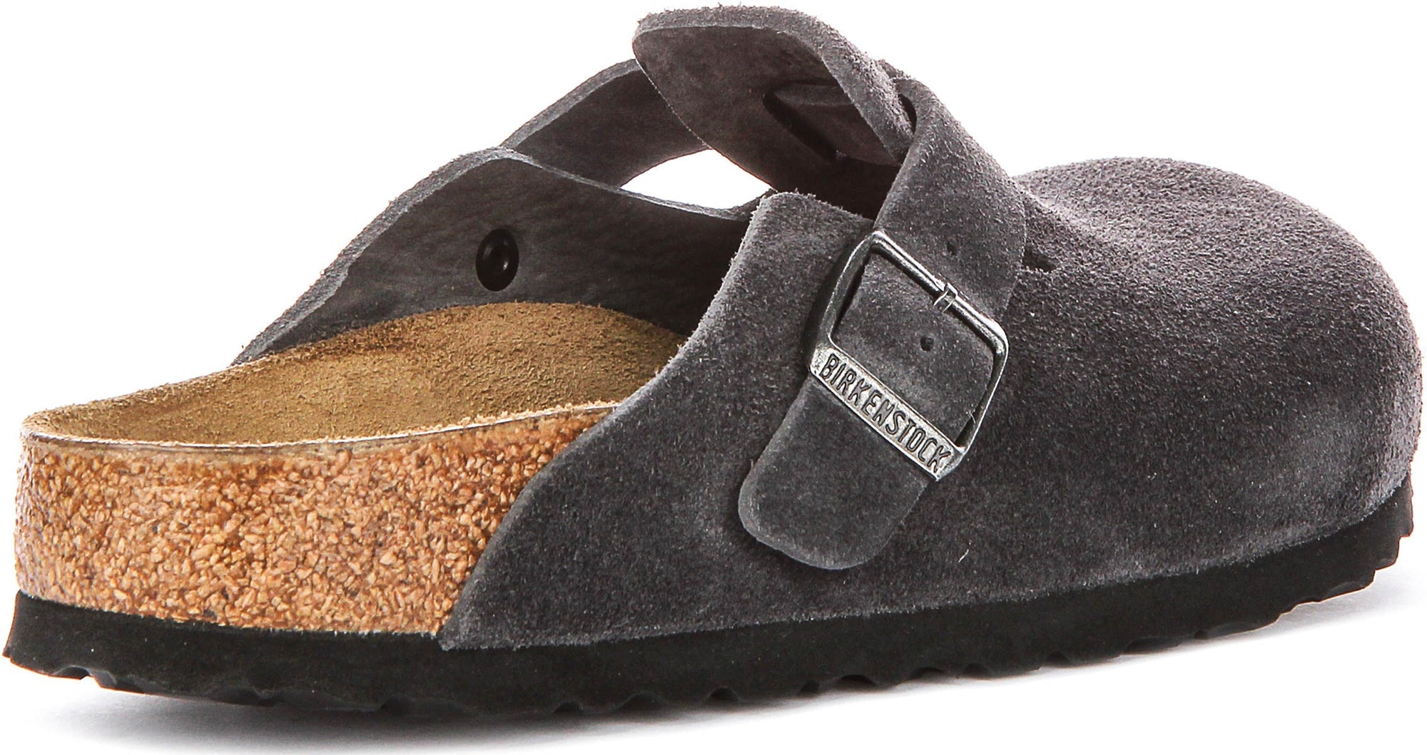 Birkenstock Boston Bs In Charcoal Suede | Narrow Fit