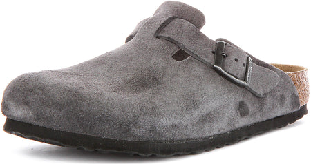 Birkenstock Boston Bs In Charcoal | Regular Fit