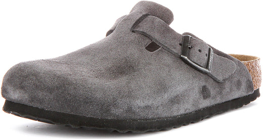 Birkenstock Boston Bs In Charcoal | Regular Fit