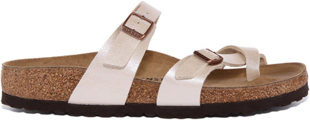 Birkenstock Mayari Sandales en Birko Flor pour femmes en crème