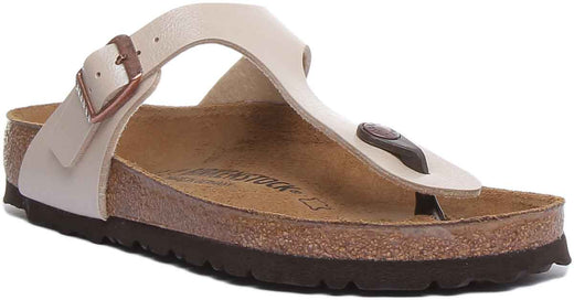 Sandali Birkenstock Gizeh da donna in Birko Flor crema