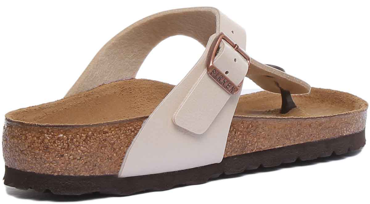 Sandali Birkenstock Gizeh da donna in Birko Flor crema