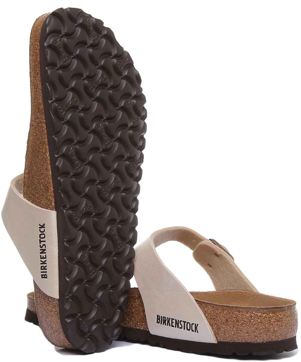 Sandali Birkenstock Gizeh da donna in Birko Flor crema