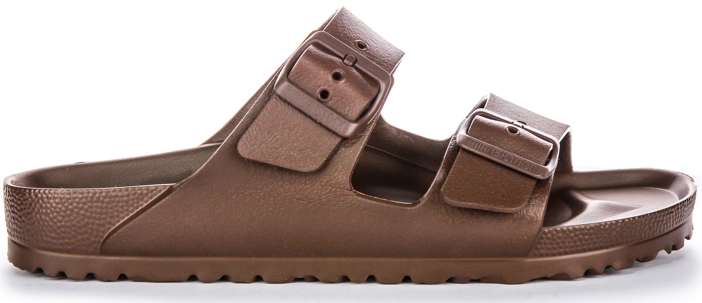 Birkenstock Arizona Eva Sandales en caoutchouc pour femmes en brun foncé