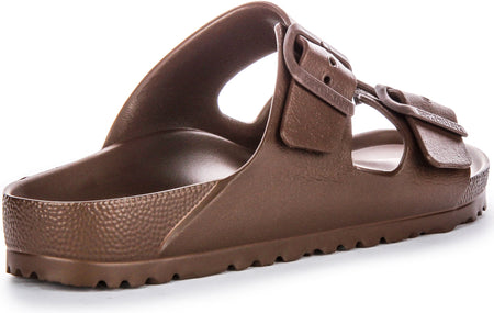 Sandali Birkenstock Arizona Eva in gomma marrone scuro da donna