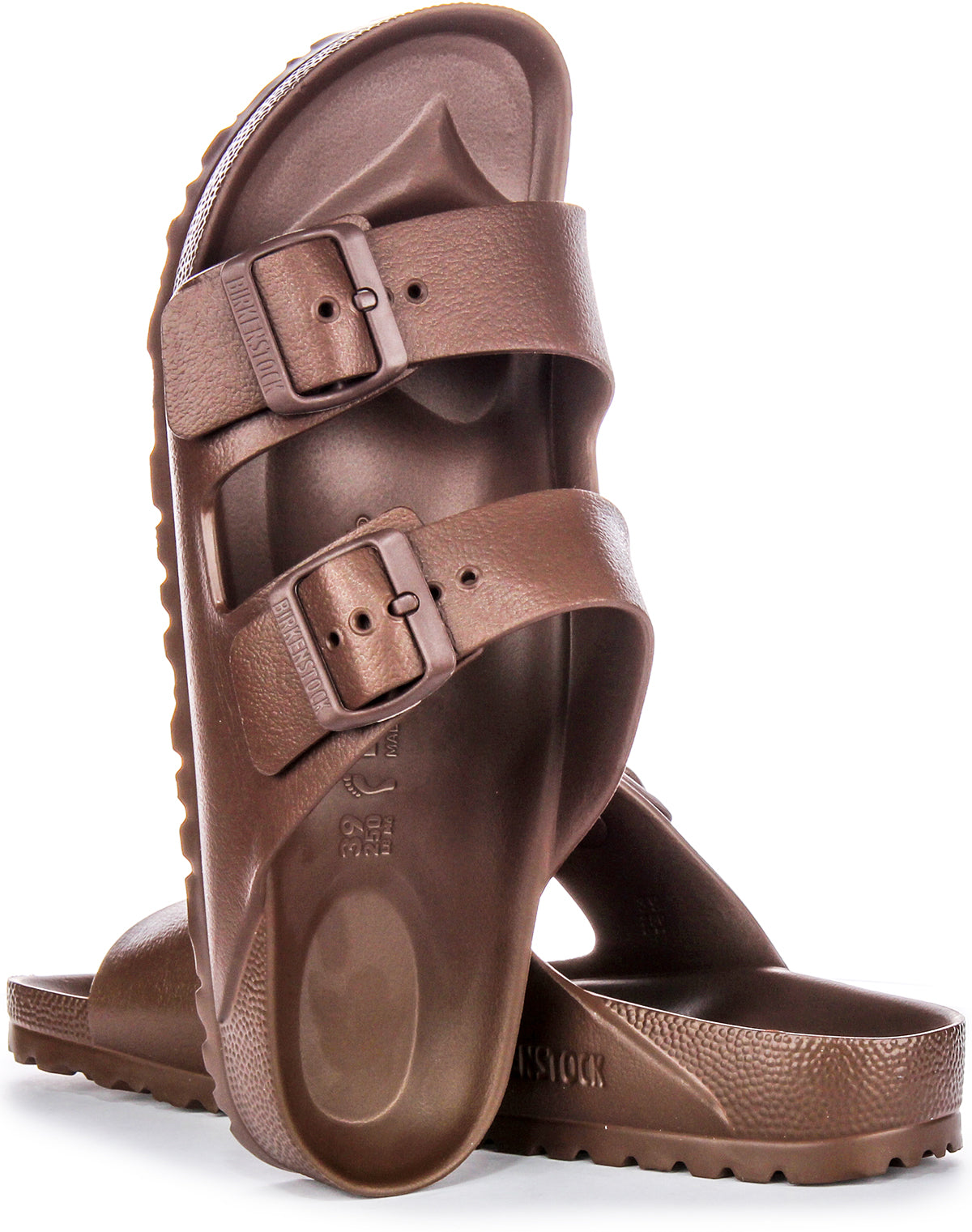 Sandalias Birkenstock Arizona Eva de caucho para mujer en marrón oscuro