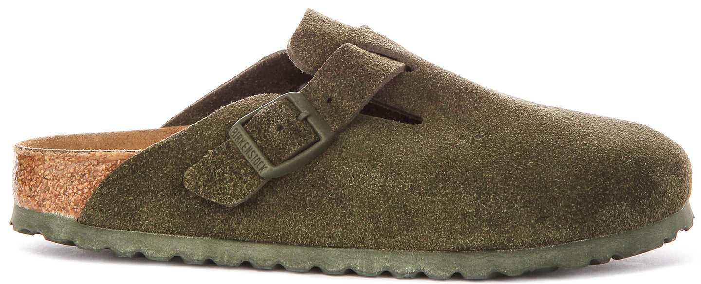 Birkenstock Boston Bs In Dark Green | Narrow Fit