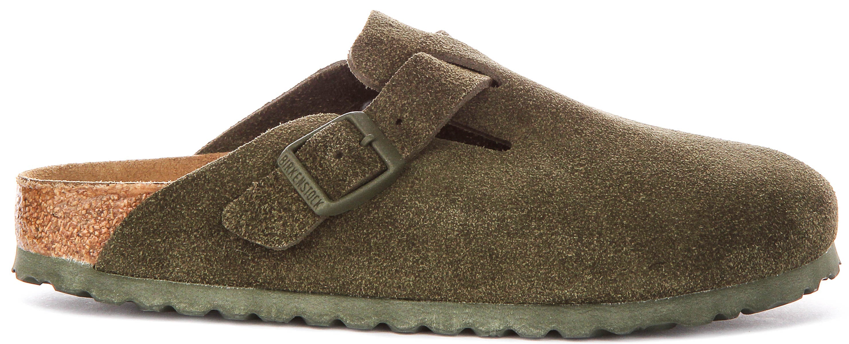 Birkenstock Boston Bs In Dark Green | Narrow Fit