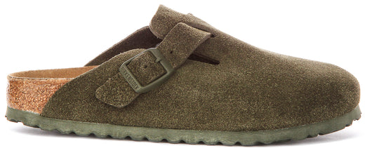 Birkenstock Boston Bs In Dark Green | Narrow Fit