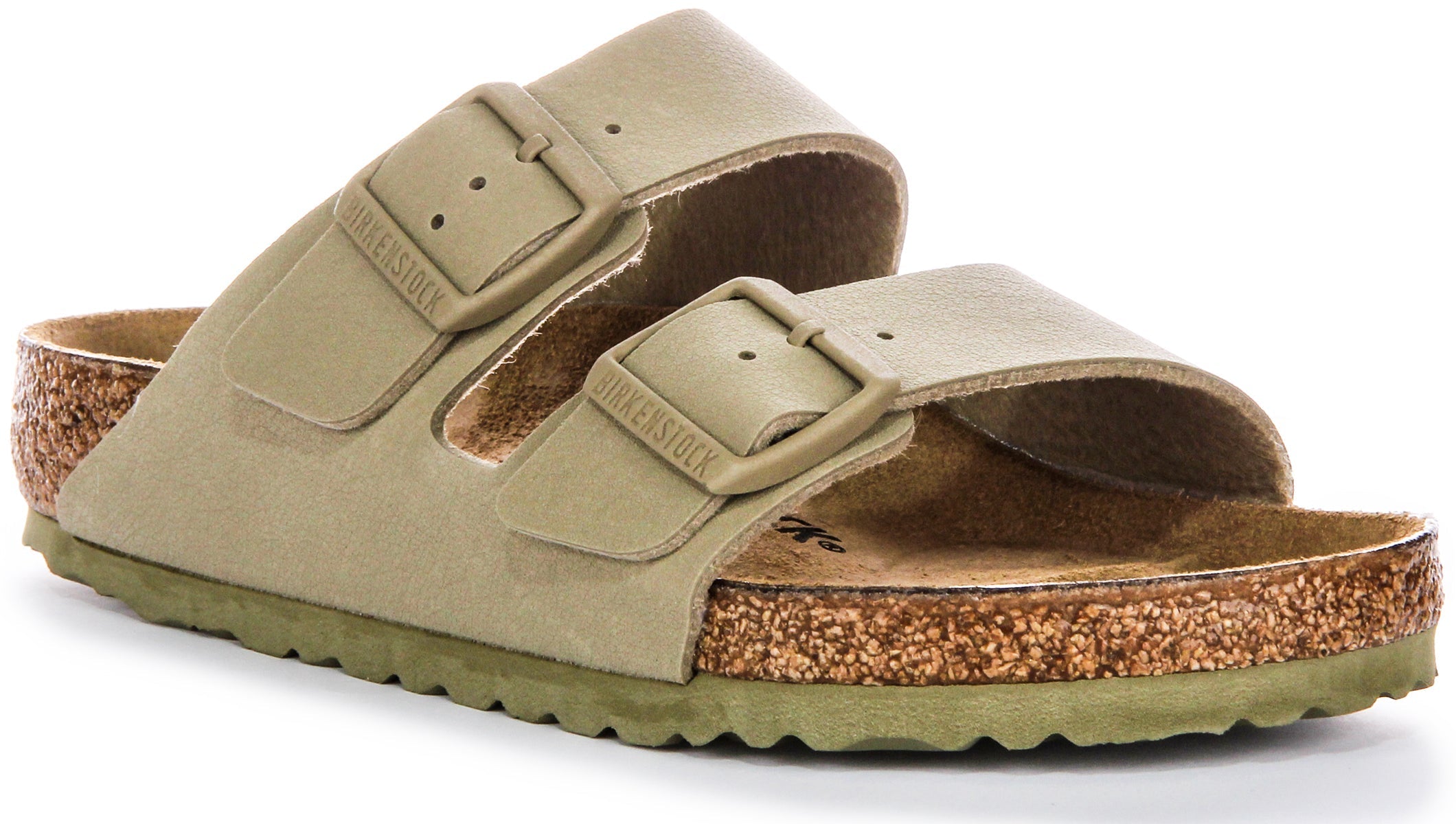 Birkenstock Arizona BS sandalen met twee verstelbare riemen in Birko Flor kaki  